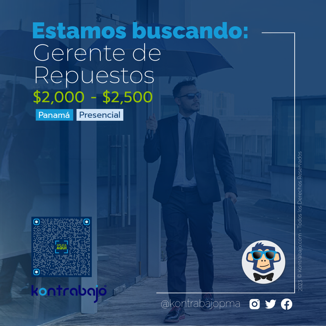 Gerente de Repuestos - Empresa Confidencial - Kontrabajo Panamá.
